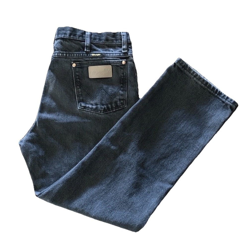 Wrangler Jeans Mens 35x28 Black 936WBK Faded Cowboy Cut Western Ranch Rodeo